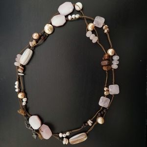 SILPADA Sterling Rose Quartz Pearl Necklace Retired